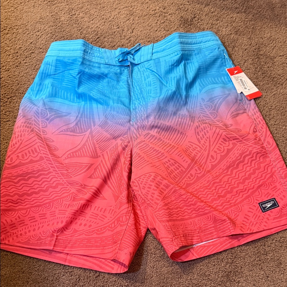 Speedo Gradient Blue and Pink Board Shorts